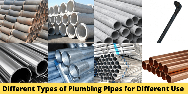 Type of pipe and water